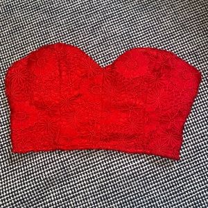 Red Zip Up Tube Top